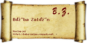 Bába Zalán névjegykártya