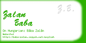 zalan baba business card