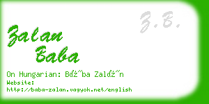 zalan baba business card